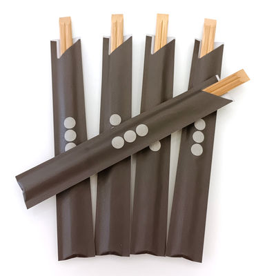 Customized Individual Open Or Full Paper Wrap Disposable Bamboo Chopsticks Biodegradable Carbonized Bamboo Chopsticks