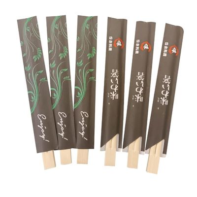 Gepersonaliseerd logo Acceptabel 100% natuurlijke kleur hapjes Wegwerp bamboe hapjes Custom verpakking Sushi Twin hapjes