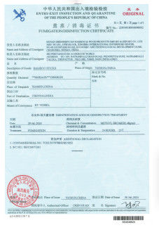 China Hunan Shengheyuan Bamboo And Wood Products Import And Export Co., Ltd. Certificaten